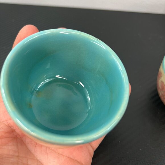 Vintage Pier 1 Imports Handpainted Tea Cups With Cherry Blossom Designs - Picture 6 of 8